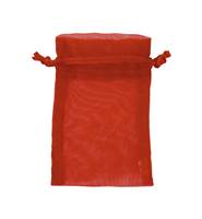 RED ORGANZA DRAWSTRING BAGS 27233-BX